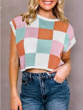Women's Checkered Crop Top